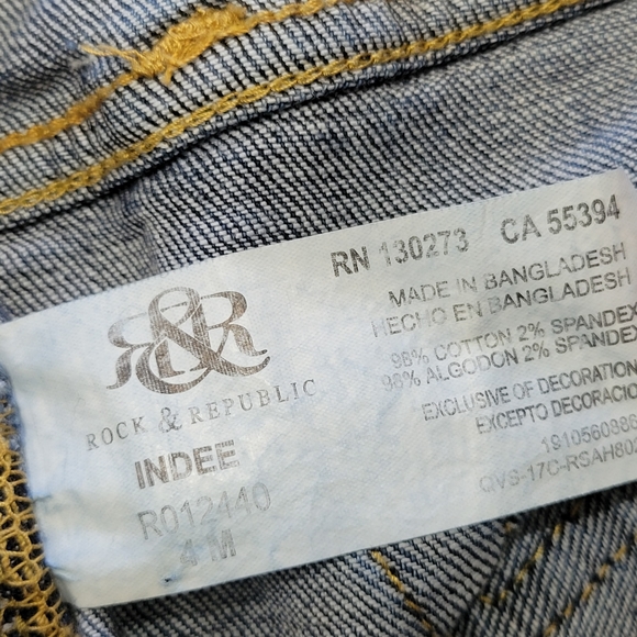 Rock & Republic Straight Leg Indee Jeans Size 4 - Picture 9 of 9